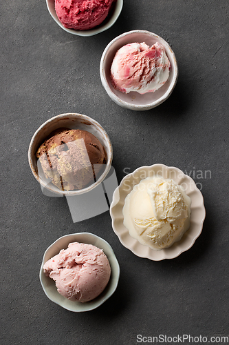 Image of various ice cream balls