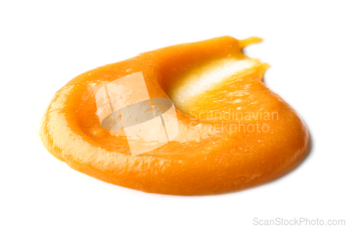Image of vegetable puree on white background