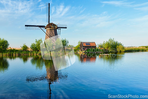 Image of Windmills at Kinderdijk in Holland. Netherlands