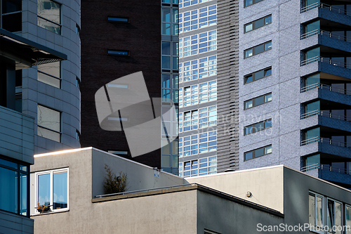 Image of Skyscraper building facade close up