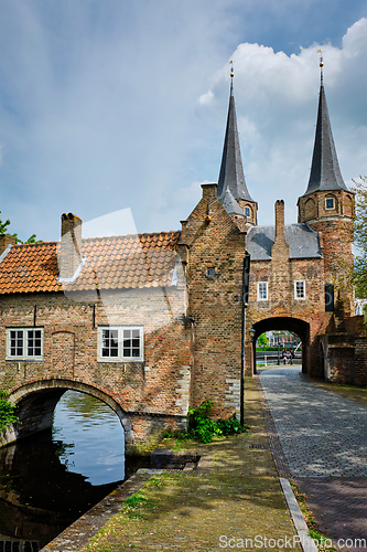 Image of Oostport Eastern Gate of Delft. Delft, Netherlands