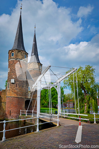 Image of Oostport Eastern Gate of Delft. Delft, Netherlands