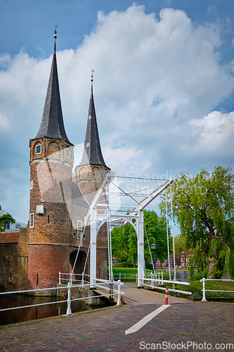 Image of Oostport Eastern Gate of Delft. Delft, Netherlands