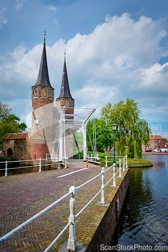 Image of Oostport Eastern Gate of Delft. Delft, Netherlands