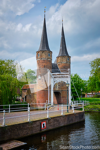 Image of Oostport Eastern Gate of Delft. Delft, Netherlands