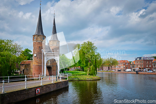 Image of Oostport Eastern Gate of Delft. Delft, Netherlands