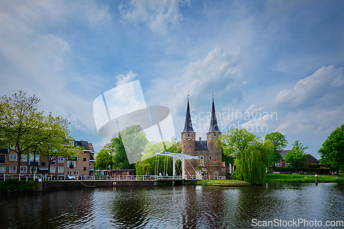 Image of Oostport Eastern Gate of Delft. Delft, Netherlands