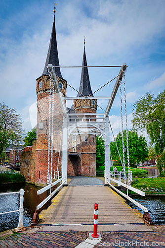 Image of Oostport Eastern Gate of Delft. Delft, Netherlands