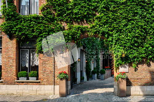 Image of Arch way in street of Bruges