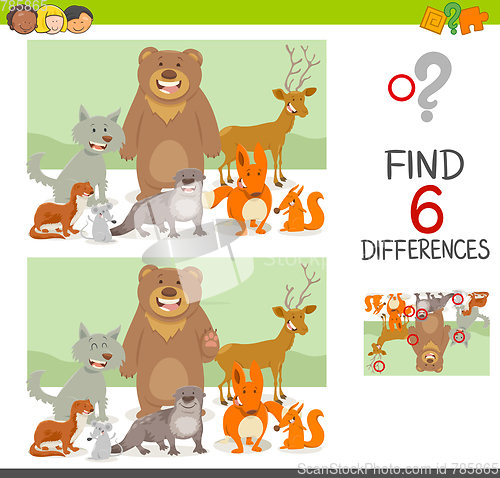 Image of differences game with animals