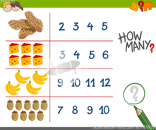 Image of counting activity with food objects