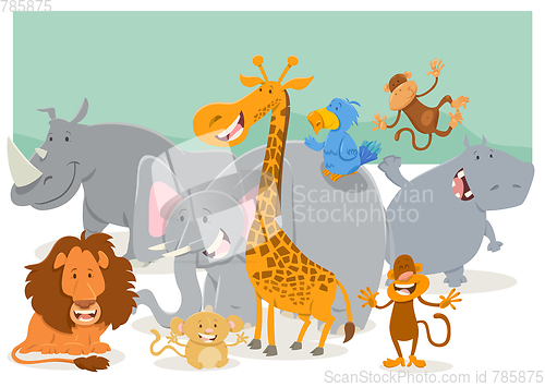 Image of safari animal characters group