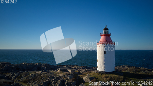 Image of Lighthouse in Swedish village Landsort on the island of Oja