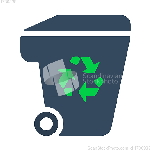 Image of Garbage Container With Recycle Sign Icon