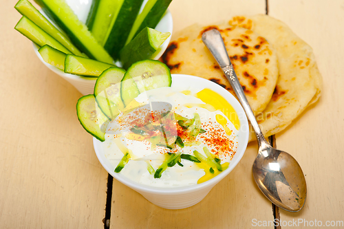 Image of Arab middle east goat yogurt and cucumber salad