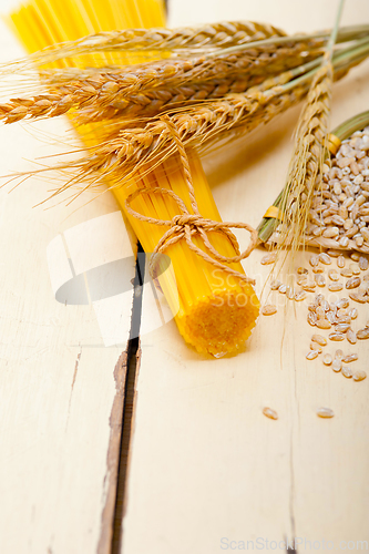 Image of organic Raw italian pasta and durum wheat