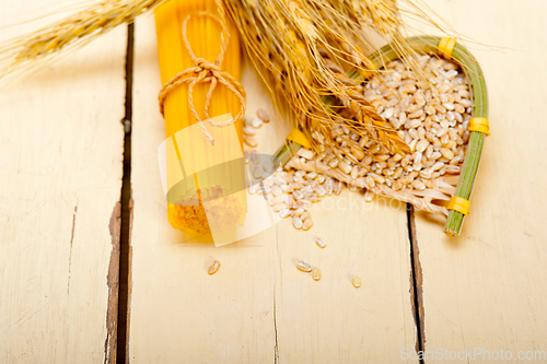 Image of organic Raw italian pasta and durum wheat