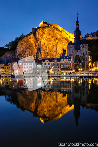 Image of Night view of Dinant town, Belgium