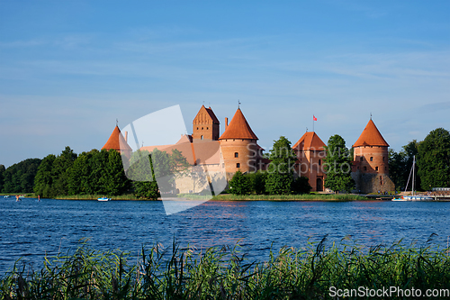 Image of Trakai Island Castle in lake Galve, Lithuania