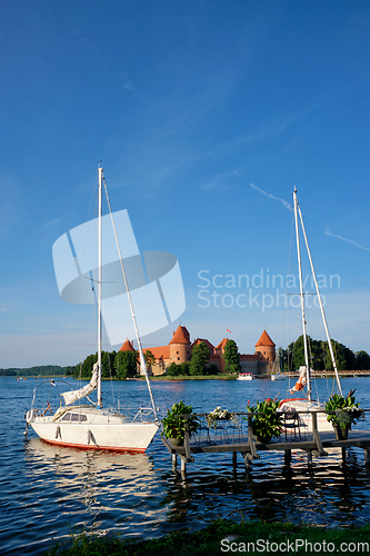 Image of Trakai Island Castle in lake Galve, Lithuania