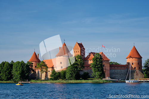 Image of Trakai Island Castle in lake Galve, Lithuania