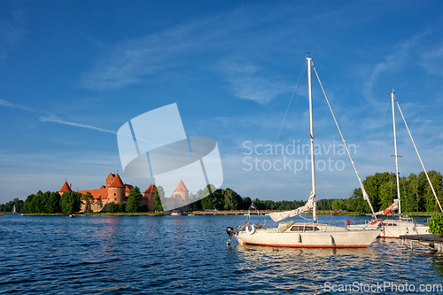 Image of Trakai Island Castle in lake Galve, Lithuania