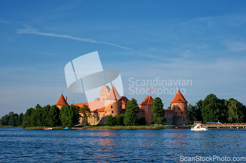 Image of Trakai Island Castle in lake Galve, Lithuania