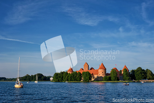 Image of Trakai Island Castle in lake Galve, Lithuania