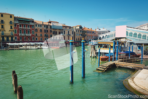 Image of Gondolas by the bridge