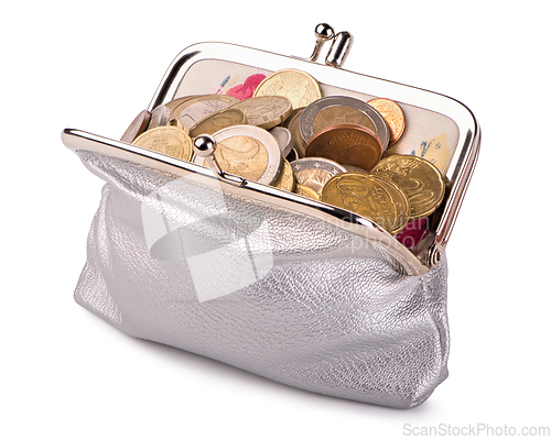 Image of Gray wallet with coins