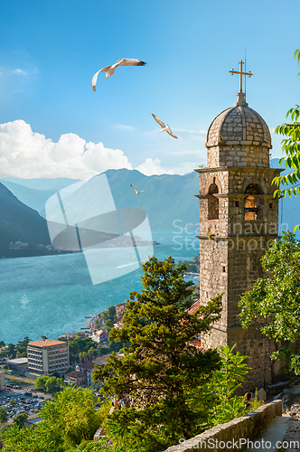 Image of Kotor Bay with the view of Church