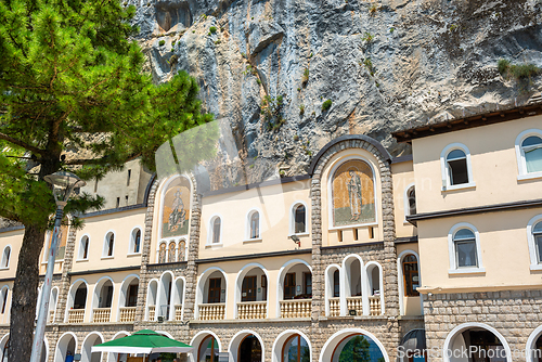 Image of Monastery built into a mountain