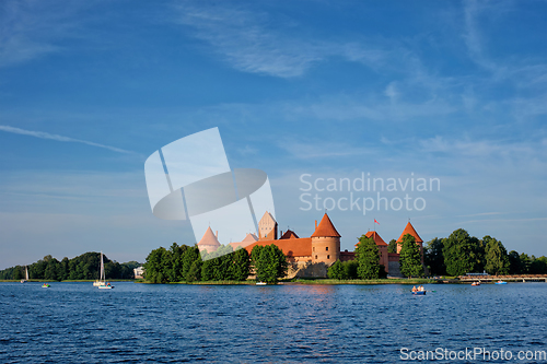 Image of Trakai Island Castle in lake Galve, Lithuania