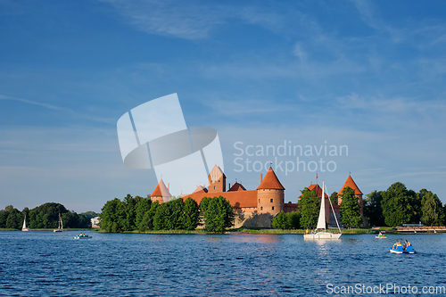 Image of Trakai Island Castle in lake Galve, Lithuania