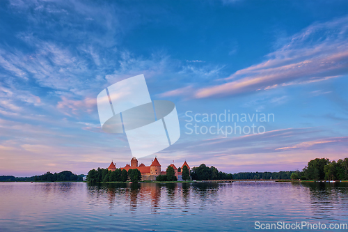 Image of Trakai Island Castle in lake Galve, Lithuania