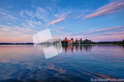 Image of Trakai Island Castle in lake Galve, Lithuania