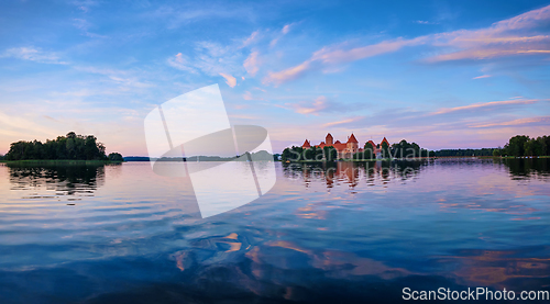 Image of Trakai Island Castle in lake Galve, Lithuania