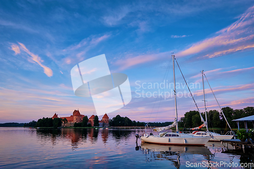 Image of Trakai Island Castle in lake Galve, Lithuania