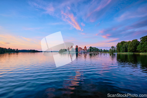 Image of Trakai Island Castle in lake Galve, Lithuania