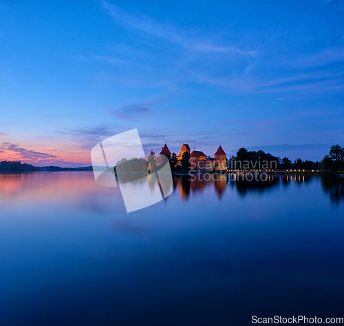 Image of Trakai Island Castle in lake Galve, Lithuania