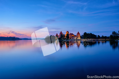 Image of Trakai Island Castle in lake Galve, Lithuania