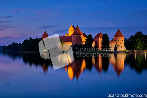 Image of Trakai Island Castle in lake Galve, Lithuania