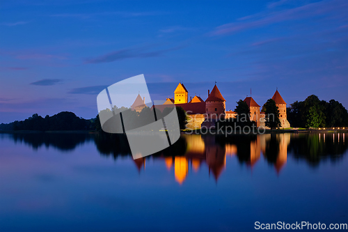 Image of Trakai Island Castle in lake Galve, Lithuania