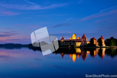 Image of Trakai Island Castle in lake Galve, Lithuania