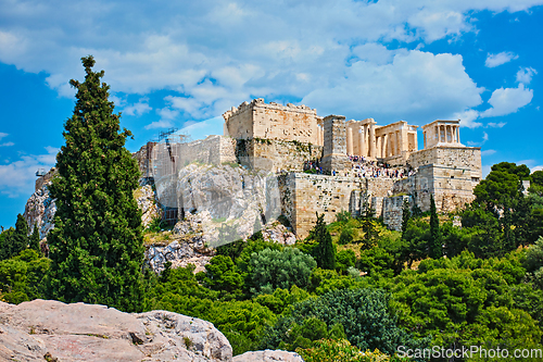 Image of Iconic Parthenon Temple at the Acropolis of Athens, Greece