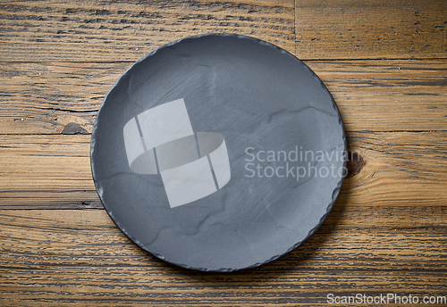 Image of empty black plate