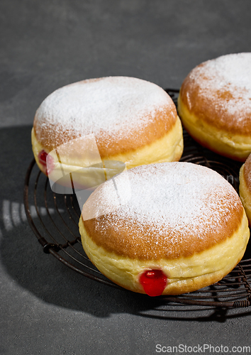 Image of freshly baked jelly donuts