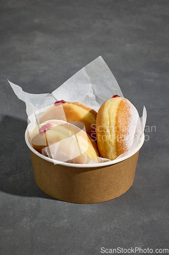 Image of freshly baked jelly donuts
