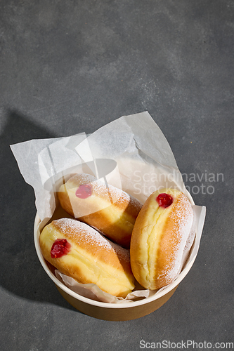 Image of freshly baked jelly donuts