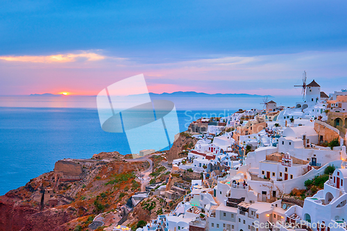 Image of Famous greek tourist destination Oia, Greece